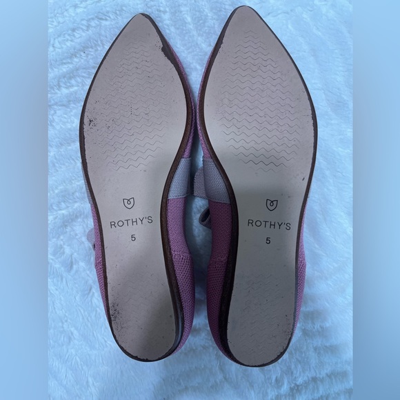 Rothy’s The Bow Point Flats Pink Knit Pointed Toe Size 5 EUC - Picture 9 of 9